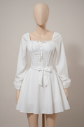 Vestido blanco corset perlas catálogo